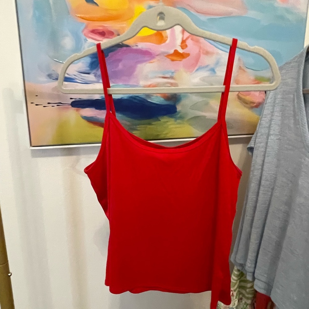 Red Women’s Cami Strap Tank Top - Classic Summer Layering Size S-M‎